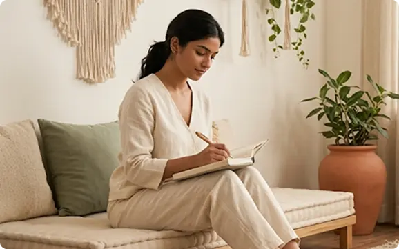 Individual focusing on personal growth through therapy